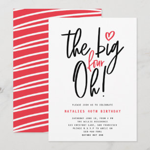 typographie moderne rouge fête du 40e anniversaire