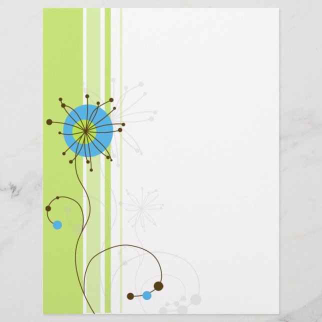 Typographie moderne simple à fleurs verte (Devant)