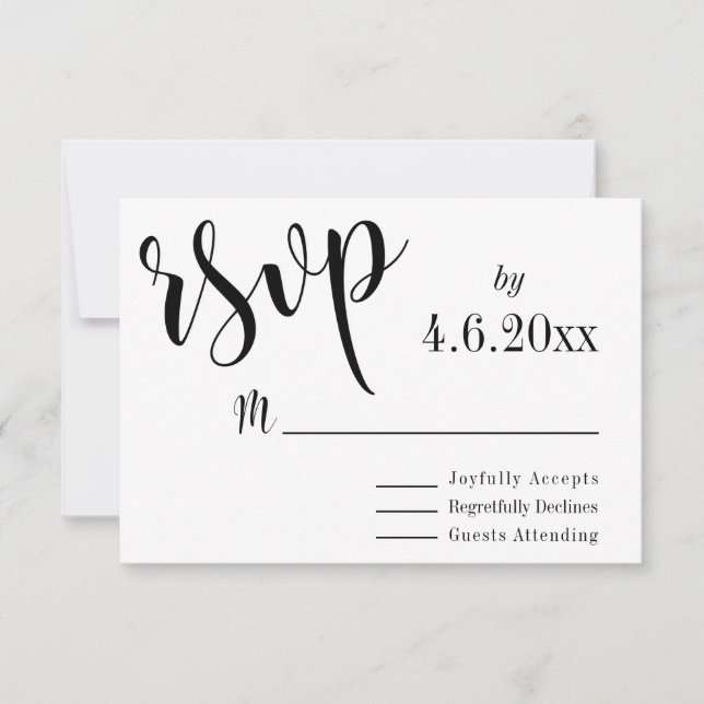 Typographie noire avec fond Bokeh, RSVP élégant et (Devant)