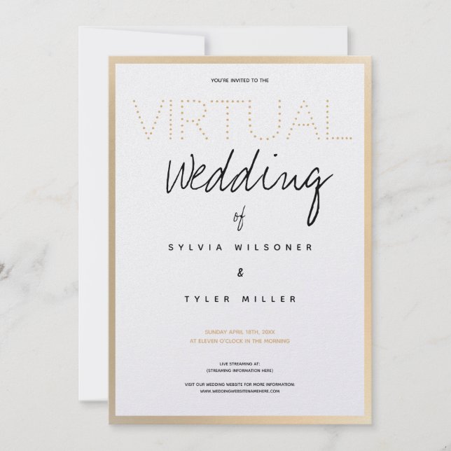 Typographie noire Mariage virtuel (Devant)