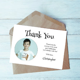 Typographie noire Photo Boy Cute Kids Merci