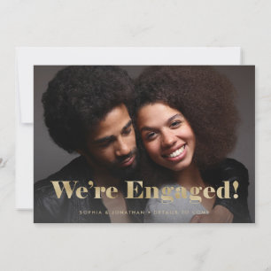 Typographie or Deux Fiançailles photo Faire-part