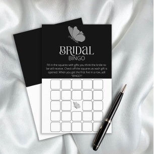 Typographie Papillon nuptiale douche bingo