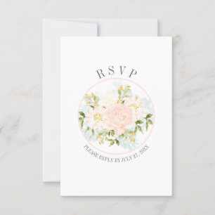 Typographie Peach Rose Vertical Circle Frame RSVP