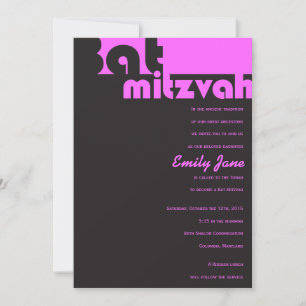 TYPOGRAPHIE Personnalisable Bar Mitzvah Invitation