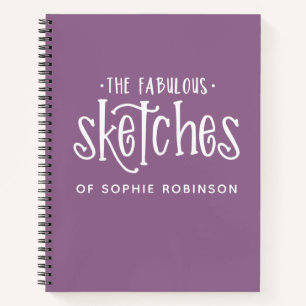 Typographie personnalisée Livre de croquis violet