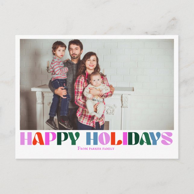 Typographie photo lettres modernes colorées Carte  (Devant)