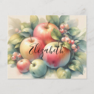Typographie Pommes automnales couleurs pastel aqua