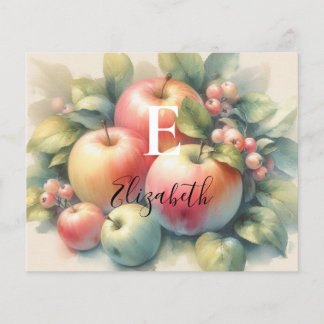 Typographie Pommes d'automne couleurs pastel aquar