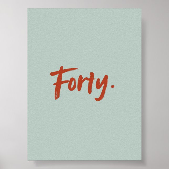 Typographie Rétro Couleurs Quarante – Affiche Mini (Devant)