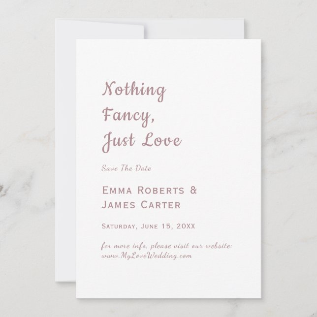 Typographie Rose Gold Save the Date (Devant)