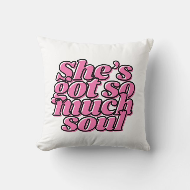 Typographie rose mignonne Lance Oreiller Pour Elle (Recto)