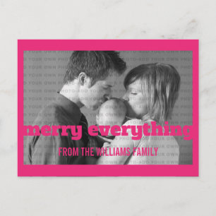 Typographie rose Tout Joyeux Photo Carte postale