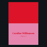 Typographie rouge gras personnalisé Carte d'emplac<br><div class="desc">Typographie rouge gras personnalisé Carte d'emplacement de table personnalisée</div>