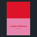 Typographie rouge gras personnalisé Carte d'emplac<br><div class="desc">Typographie rouge gras personnalisé Carte d'emplacement de table personnalisée</div>