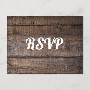 Typographie Rustique Bois Carte postale RSVP