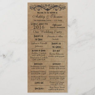 Typographie rustique Programmes de mariage 2 Matro