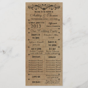 Typographie rustique Programmes de mariage 6 Bride