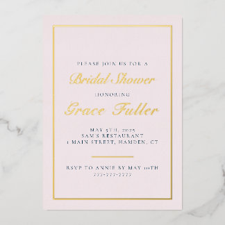 Typographie simple et élégante Foil Invitation