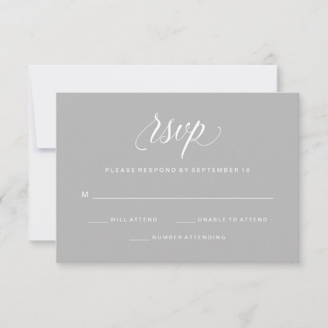 Typographie simple et élégante Gris RSVP (Devant)