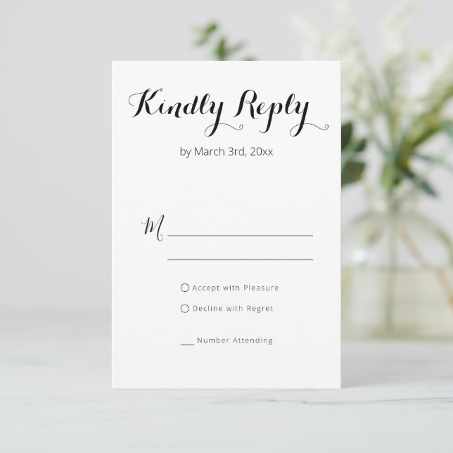 Typographie simple Répondre gentiment Mariage RSVP (Debout devant)