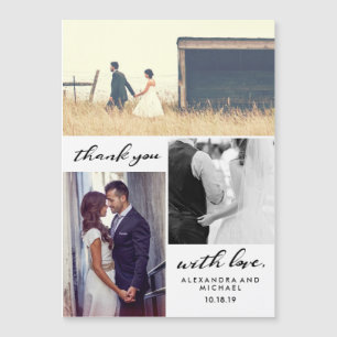 Typographie simple   Trois Mariage photo Merci