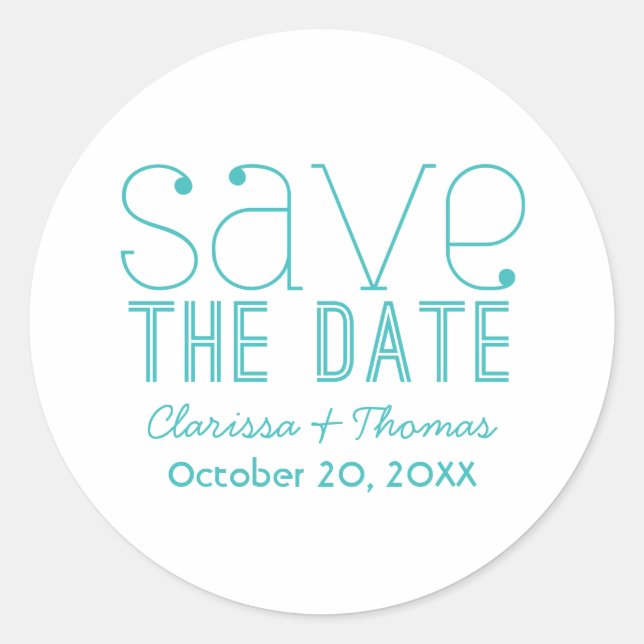 Typographie tendance Enregistrer les stickers Date (Devant)
