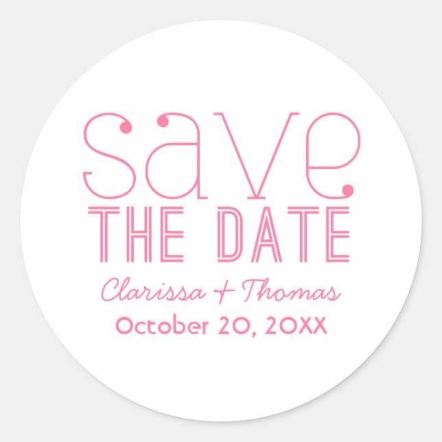 Typographie tendance Enregistrer Stickers Date, ro (Devant)