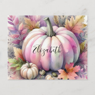 Typographie texte Automne citrouille aquarelle