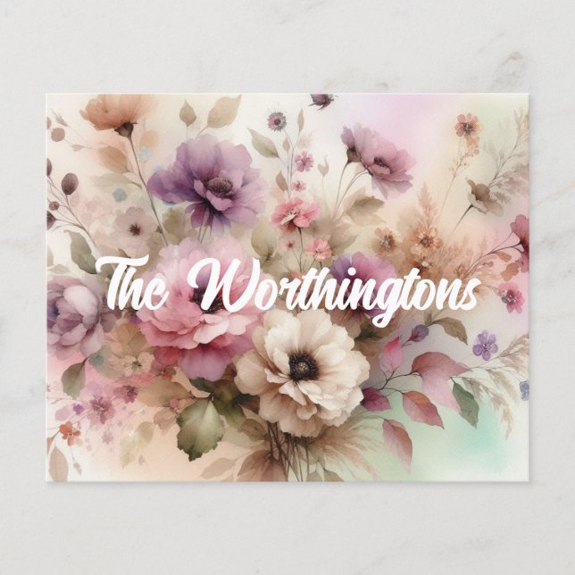 Typographie texte Feuilles automnales et fleurs aq (Devant)