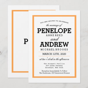 Typographie traditionnelle Invitations de mariage