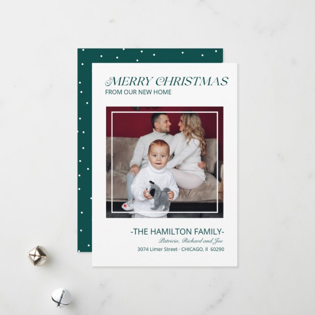 Typographie Vacances Déménagement Faire-part Photo (Devant/Arrière en situation)