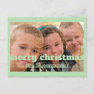 Typographie verte Joyeux Noël Photo Carte postale