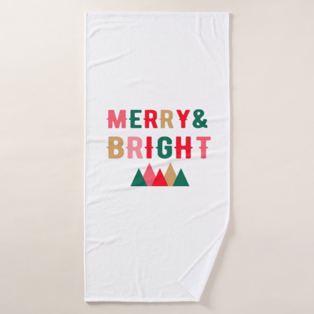 Typographie verte rouge et Brown en gras (Serviette de bain)