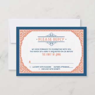 Typographie Vintage Bleu Marine Corail Réponse Mar