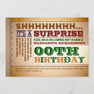 typographie vintage colorée invitations d'annivers
