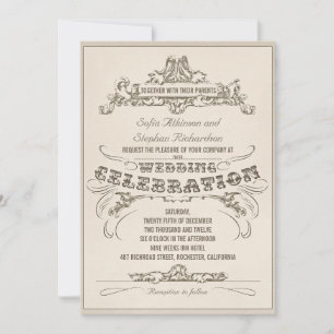 typographie vintage conception vieillie invitation