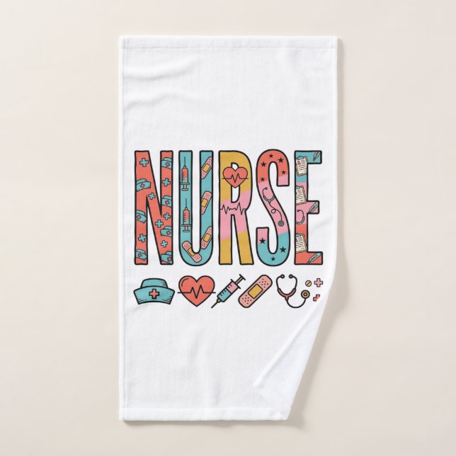 Typographie vintage d'infirmière icône médicale de (Serviette à main)