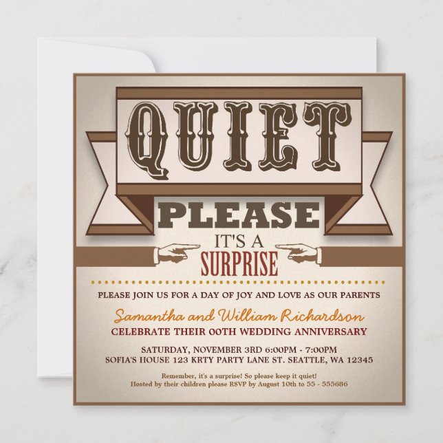 typographie vintage invitations anniversaire uniqu (Devant)