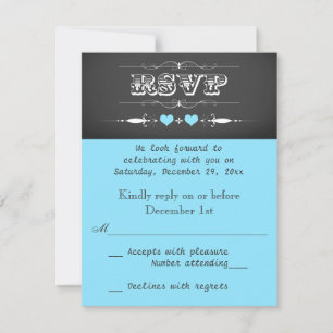 Typographie Vintage Tableau Noir Réponse Mariage B