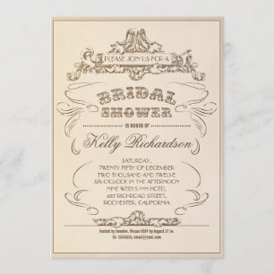 Typographie vintage vieilles invitations à la douc
