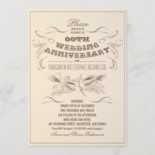 typographie vintage vieilles invitations anniversa