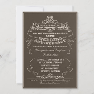 typographie vintage vieilles invitations anniversa