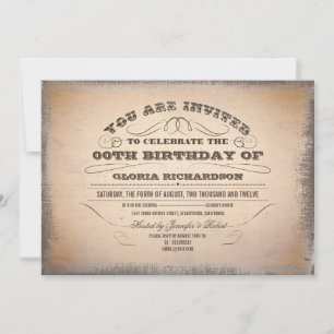 typographie vintage vieilles invitations d'anniver