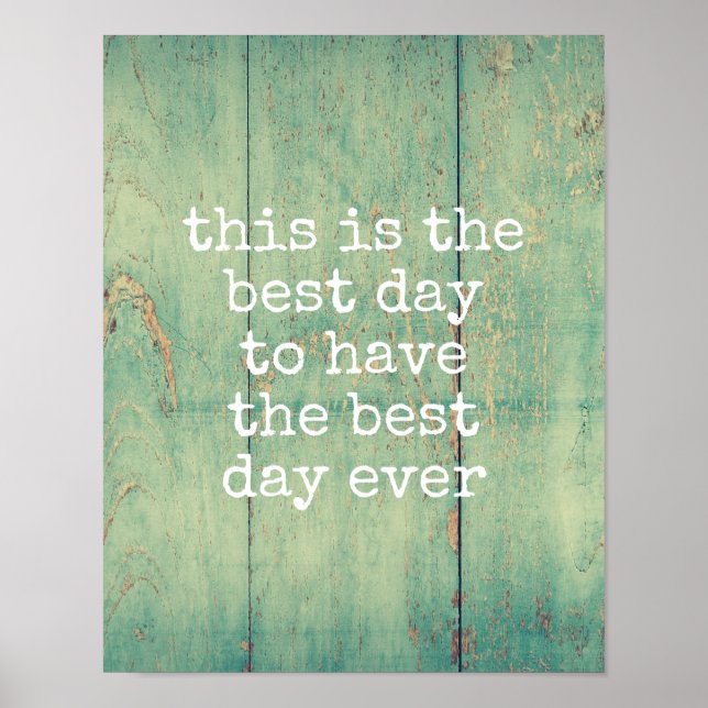 typography poster best day ever quote on blue (Devant)