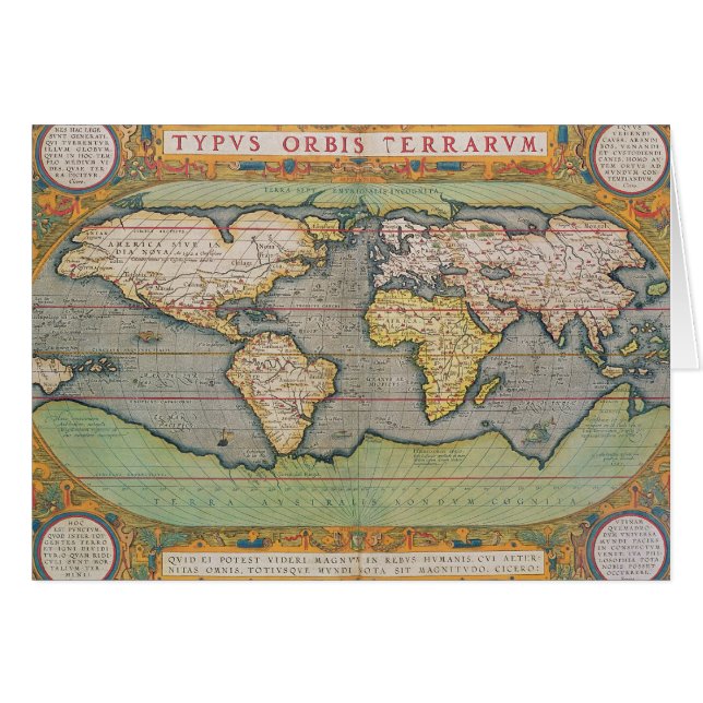 Typus Orbis Terrarum, carte du monde (Devant horizontal)
