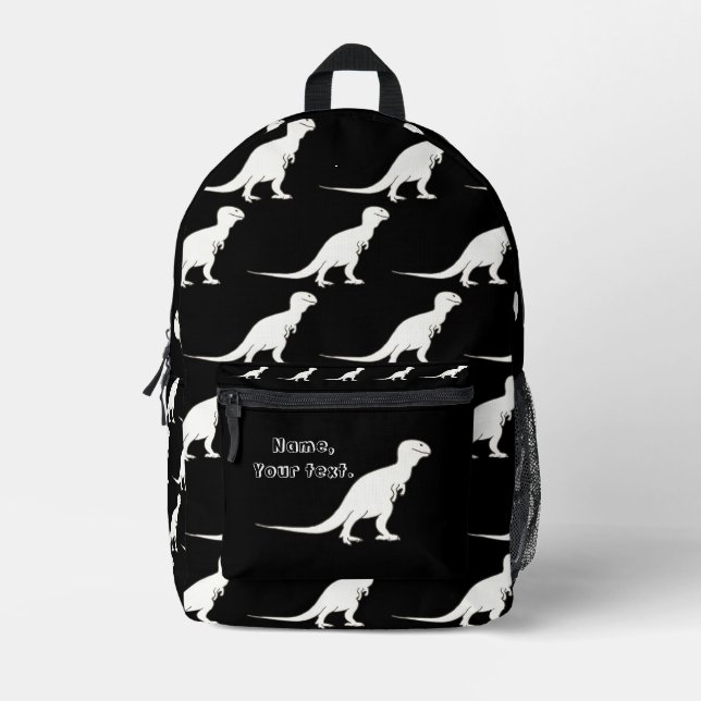Tyrannosaurus Dinosaures blanc sur sacs noirs (Recto)