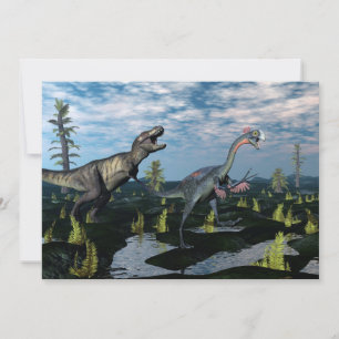 Tyrannosaurus rex attaque gigantoraptor dinosaure