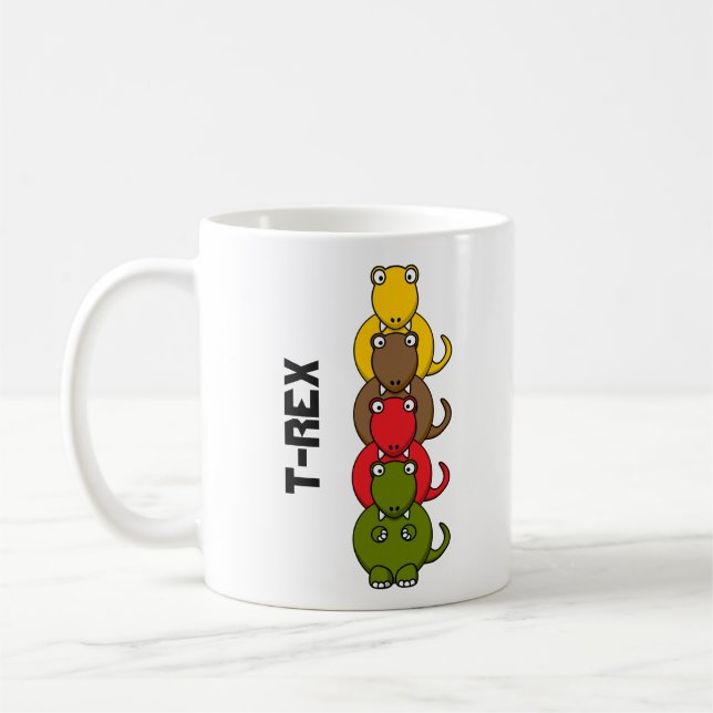 Tyrannosaurus-Rex Cartoon Crétacé Mug (Gauche)
