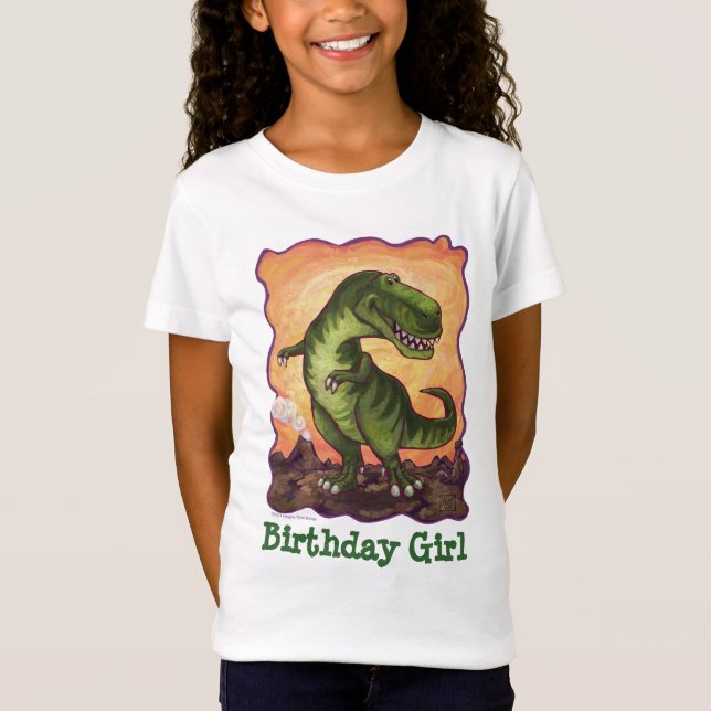 Tyrannosaurus Rex T-shirt fille d'anniversaire (Devant)
